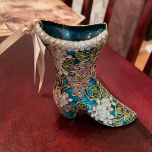 NWT NYCO boot blue floral ornament decor